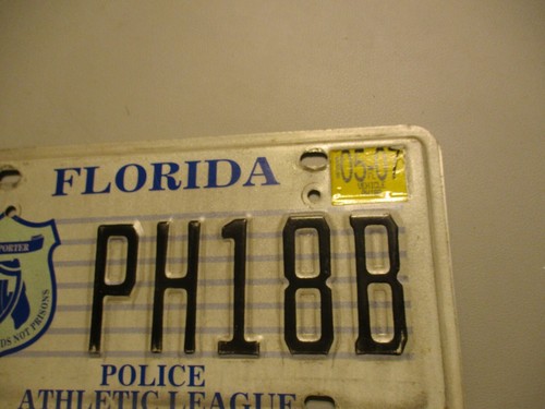 STATE FLORIDA OBSOLETE 2007 POLICE ATHLETIC LEAGUE LICENSE PLATE PAL SUPPORTER - Picture 3 of 5