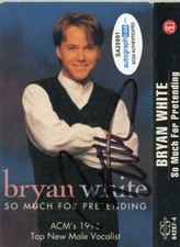 Bryan White "So Much for Pretending" AUTOGRAPH Signed Cassette Tape Cover ACOA