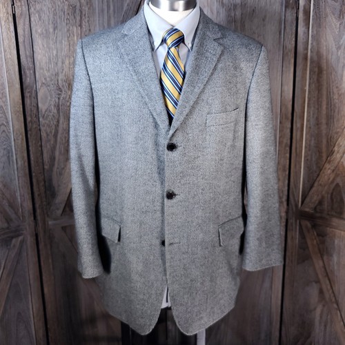 Hugo Boss Men's Herringbone Sport Coat 44R Loro Piana Wool Cashmere 3 Button 310 - Picture 2 of 18