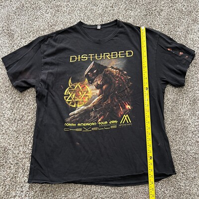 Disturbed 2016 North American Tour Double Side Band Graphic Concert T Shirt XL