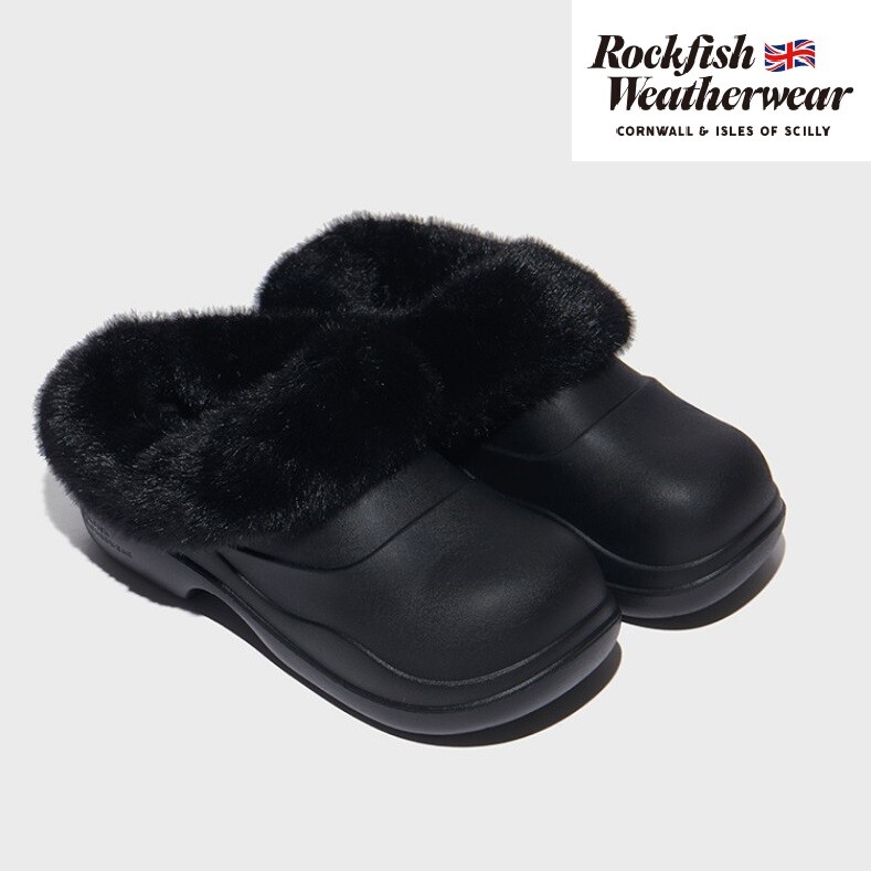 Rockfish Weatherwear HAYDEN FUR COLLAR CLOG - BLACK FUR Rockfish Weatherwear HAYDEN FUR COLLAR CLOG - BLACK FUR