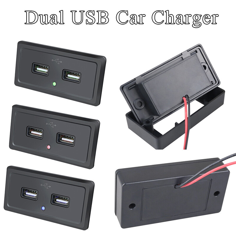 3.1A Dual-USB Car Charger 2 Port Adapter 12V Power Socket Charging 