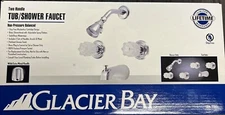 Glacier Bay Tub and Shower Faucet Chrome Trim 2 Handle 386-330G Acrylic & Chrome
