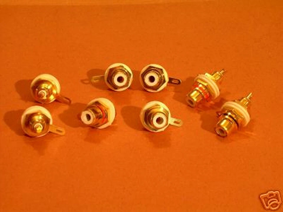 8 EMBASES CHASSIS DOREES CINCH - RCA