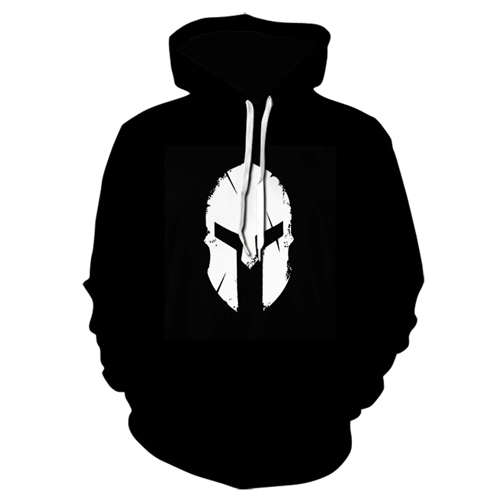 Hombre Sudadera Con Capucha Gráfico Máscara guerrero Camisa de entrenamiento | eBay