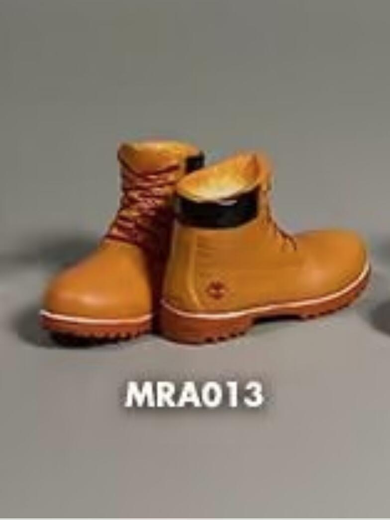 1/12 Scale Men's Black Shoes Dress Boots For 6'' Male Figure