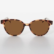 Round Cat Eye Women's Vintage Sunglass Brown - Jackson