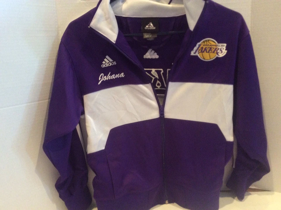 Adidas NBA Los Angeles Lakers Purple/White Warmup Jacket Youth Small (Johana) - Изображение 4 из 4