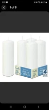 Hyoola White Pillar Candles 3x9 Inch - Unscented Pillar Candles - 4-Pack