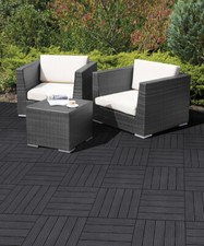 IHANA Interlocking Decking Tiles Patios Flooring 30x30cm Durable Easy Install