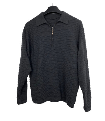 Cortigiani Sweater Pullover 1/3 Zip Collared Wool Mens 52
