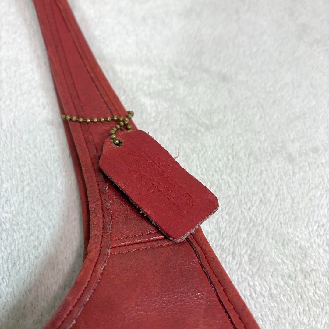 バッグ VINTAGE OLD COACH ERGO SHOPPER RED BAG COACH Vintage Ergo Flap Shopper 9029 Red Leather Shoulder