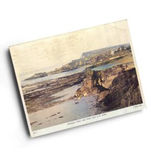 A6 PRINT - Vintage Cornwall - Wrangle Point and Maer High Cliff, Bude (b)