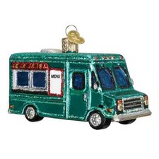 Old World Christmas FOOD TRUCK 46060 Glass Ornament w/OWC Box