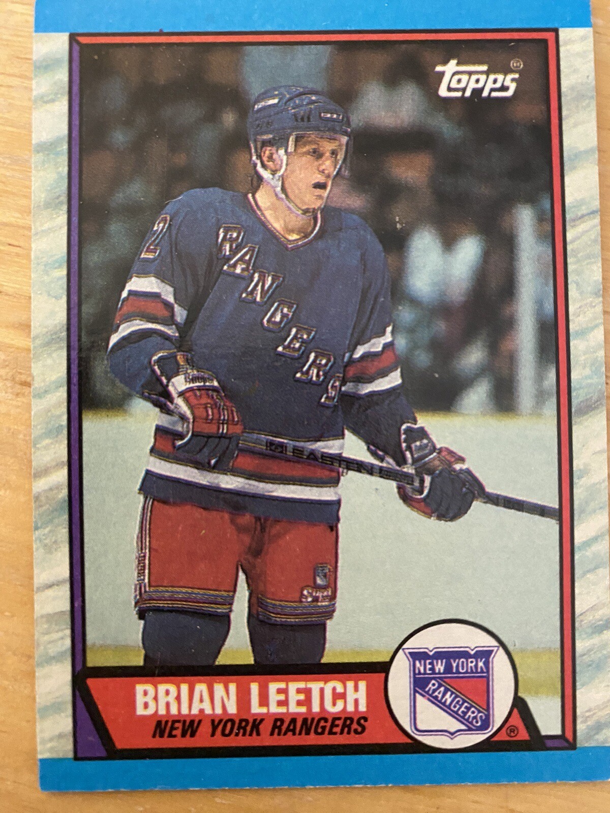 1989-90 Topps Hockey # 136 BRIAN LEETCH (RC) New York Rangers Rookie HOF