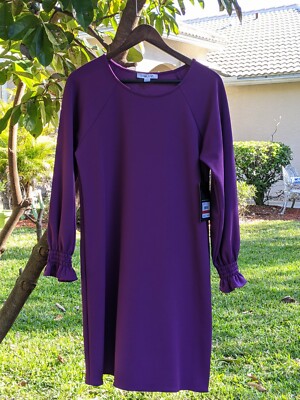 nine west purple dress NWT Nine West Burnout Velvet dress Color: Purple Size: Small MSRP: $89