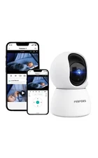 FEBFOXS Baby Monitor Security Camera, WiFi Indoor Camera, 360-Degree Smart 1080P