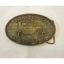 Vintage Bronze/Brass Yellow Cab Co Belt Buckle - Made in England