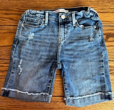Levi Strauss  Co Girl  s Bermuda Jean Shorts Size 10 Denim Blue Adjustable Waist