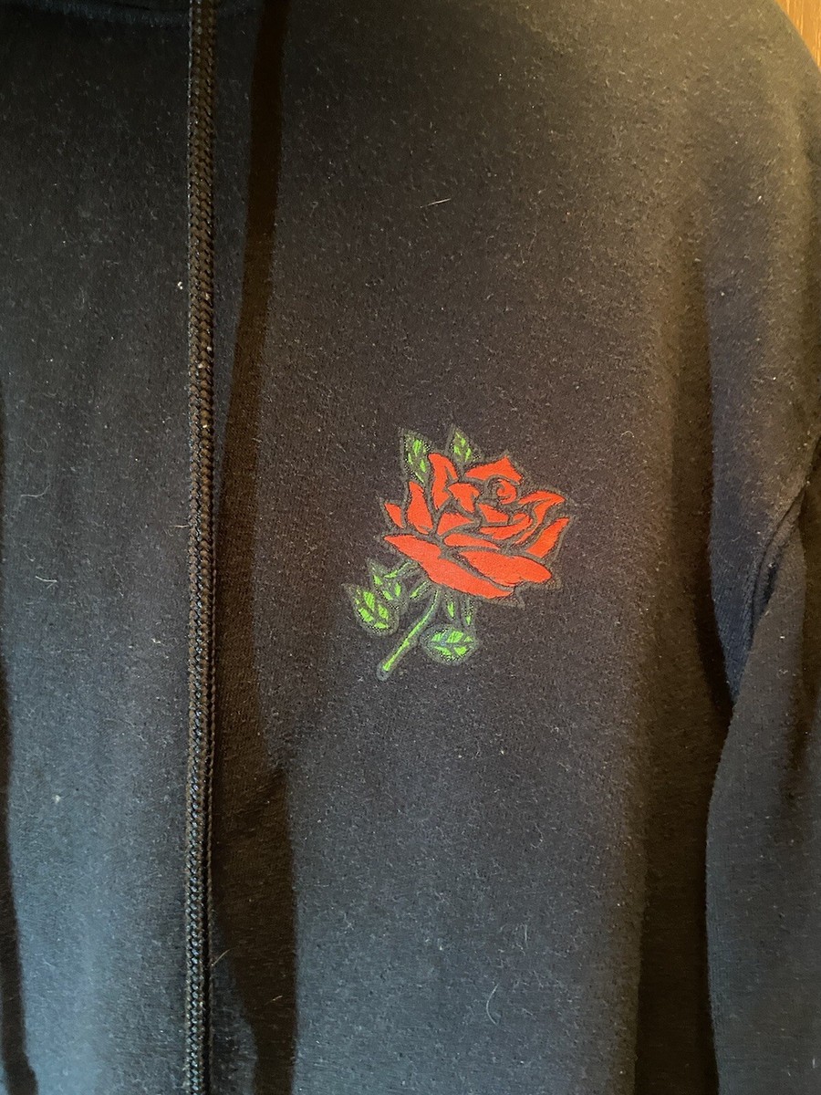 Forever 21 Men Black Hoodie With Red Rose Size XL No Thank You Forever 21 Men Black Hoodie With Red Rose Size XL No Thank You