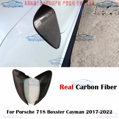 For Porsche 718 Boxster Cayman 2017-2022 Carbon Fiber Side Vents Cover Trim 2PCS