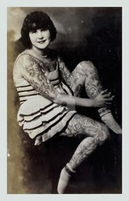 Betty Broadbent Tattoo RPPC Photo Postcard COPY