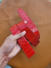 3.8CM Red 100 Luxury Genuine Leather Skin Mens Belt Buckle-customize