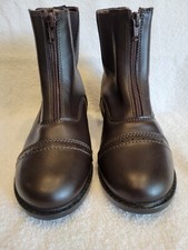 TuffRider Ankle Boot Brown Leather Front Zip - Gently Used - Size 4