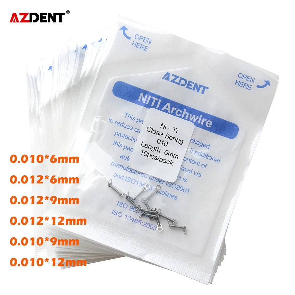 Muelle helicoidal cerrado de ortodoncia dental AZDENT 0,010" 6 mm 0,012*12 mm paquete de 10 unidades/ Foto 2 de 2