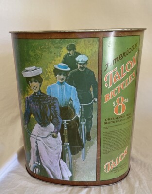 Vintage Cheinco Zephyr Bicycles Advertising Metal Trash Nice Color Graphics 