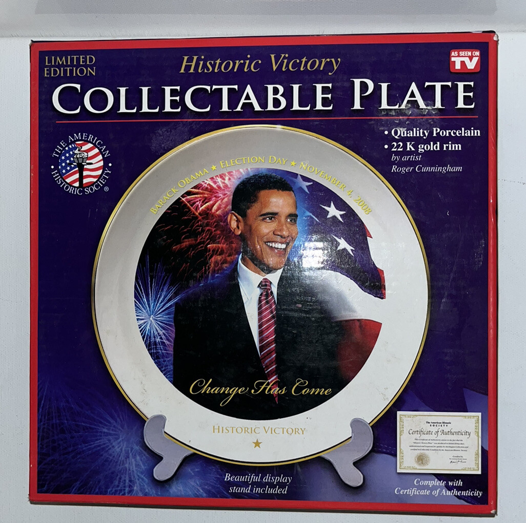 記念グッズ Historic Victory Collectable Plate obama Barack Obama Historic Victory Collectable Plate/Stand