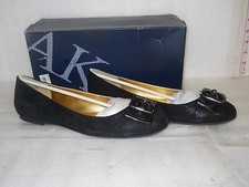 Anne Klein New Womens Marlay Black Leather Flats 6 M Shoes NWB