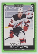2021-22 O-Pee-Chee Neon Green Border 48/50 Michael McLeod #385 0c3