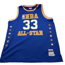 Vintage NBA All-Stars Jersey Mens 3XL Blue Basketball Ewing Mitchell & Ness 90s