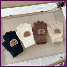 3-7Y Baby Cartoon Bear Mittens Winter Warm Kids Girl Solid Doll Gloves
