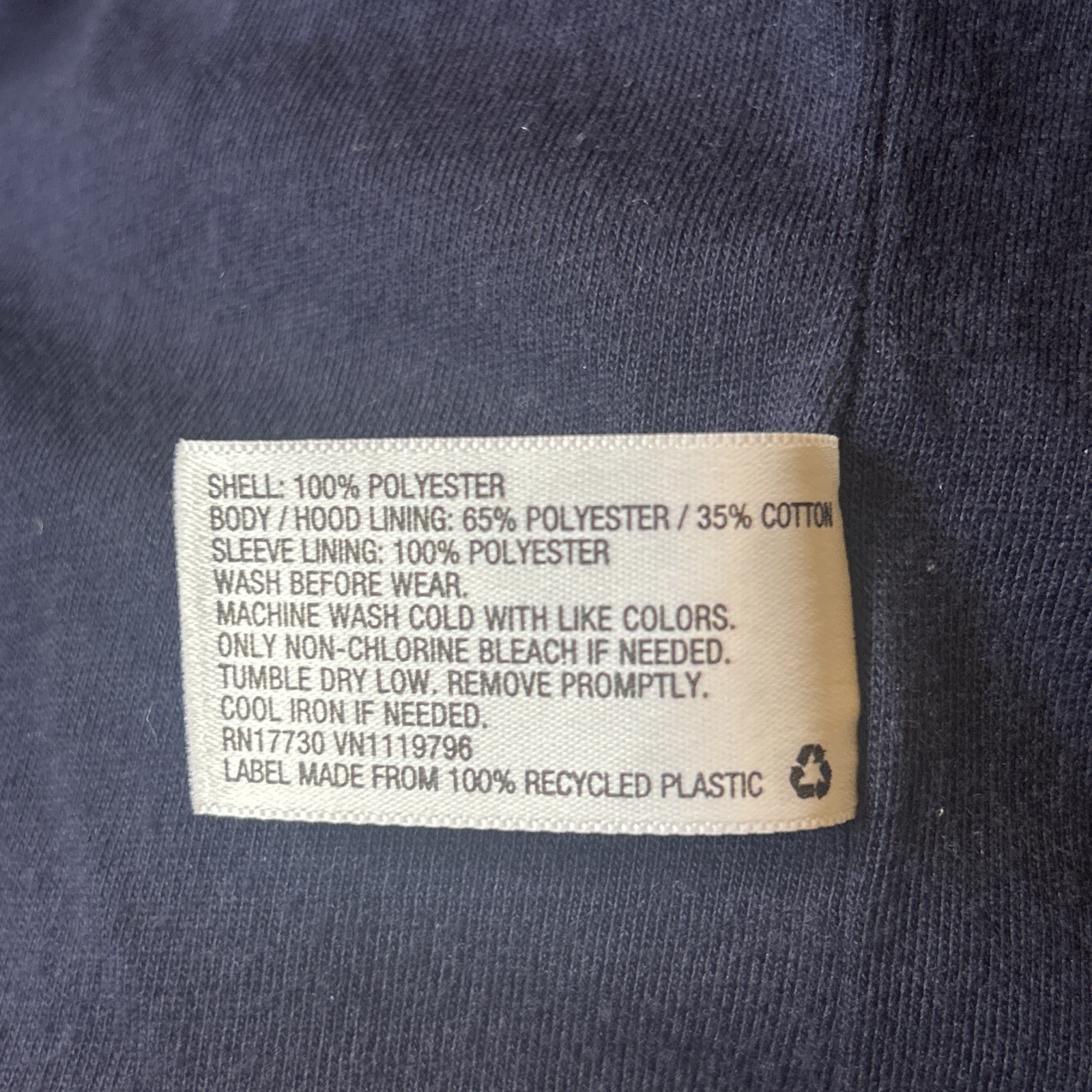 NWOT Cherokee Light Lined Navy Hooded Windbreaker Rain Jacket Boys Large 12/14 image 4