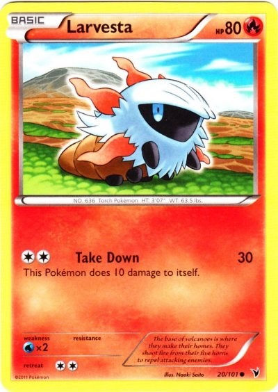 Larvesta - 20/101 - Common (Mp) Noble Victories - Fire Pokémon