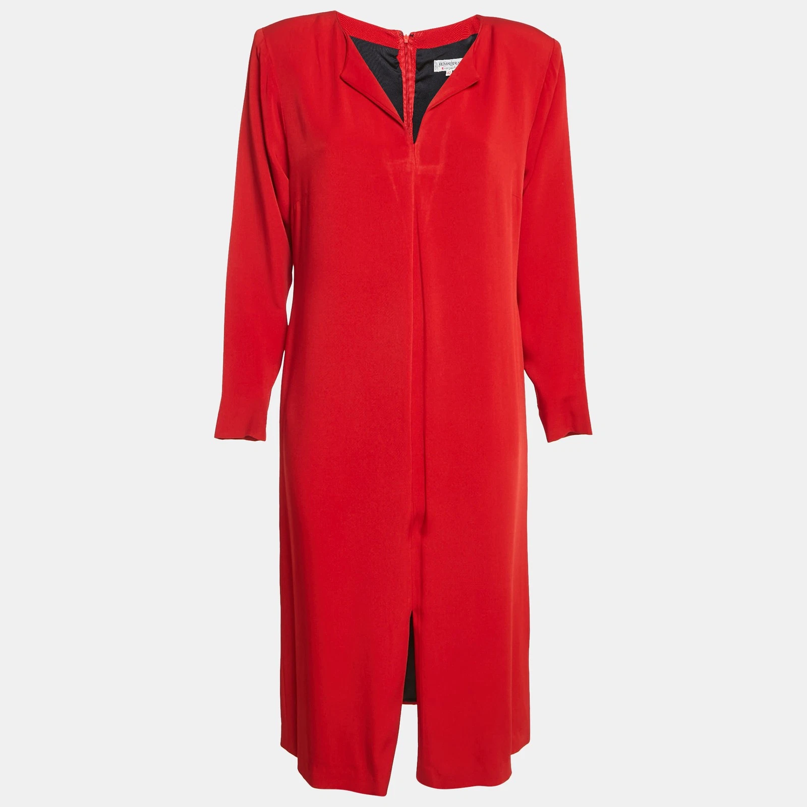 SAINT LAURENT (YSL) Abito midi Yves Saint Laurent vintage rosso in crepe L