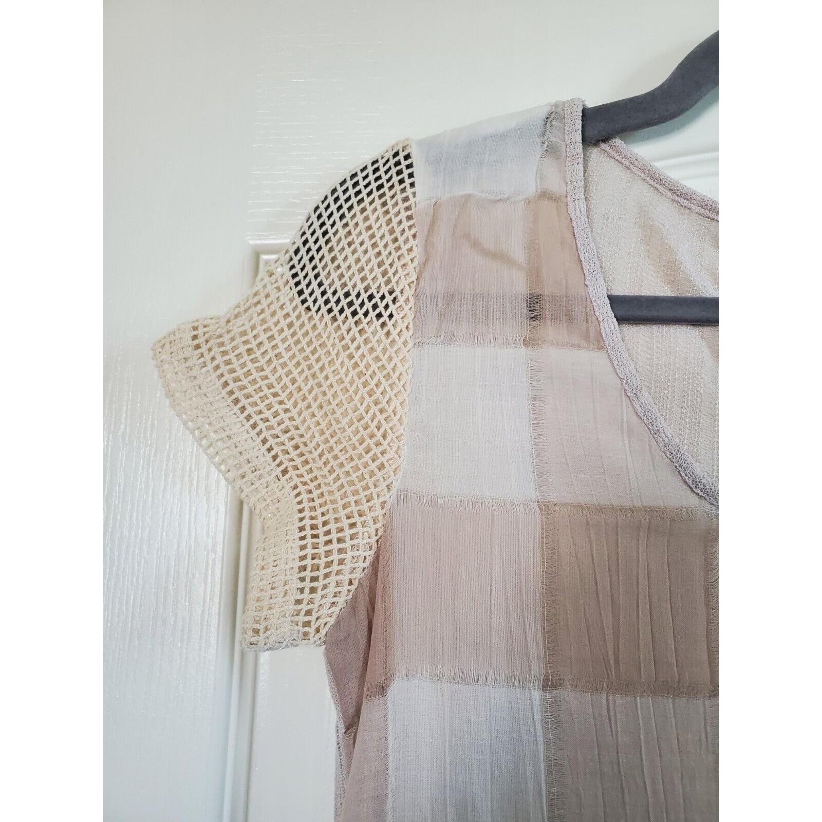 Sacred Threads Unique Sheer Patchwork Netting Neu… - image 4