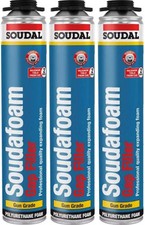 Soudal Soudafoam Gap Filler Gun Grade Expanding Foam – 750ml x 3 Cans