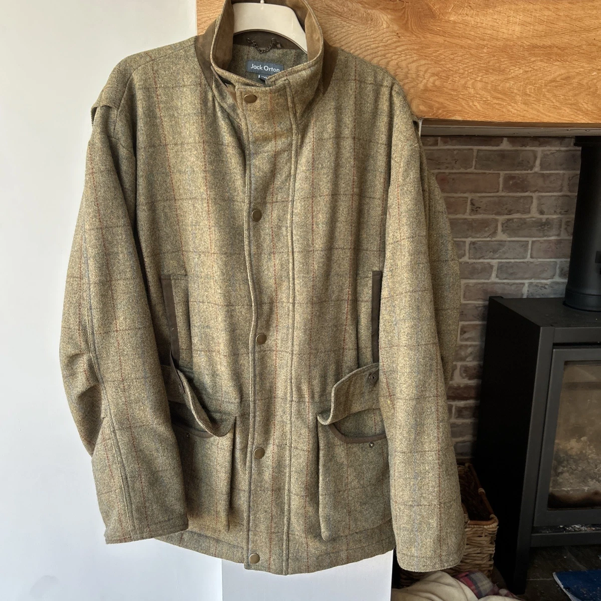 Manteau Tweed Enfant Jack Orton – Taille 12 Ans – Fabriqué UK – Vert à Carreaux