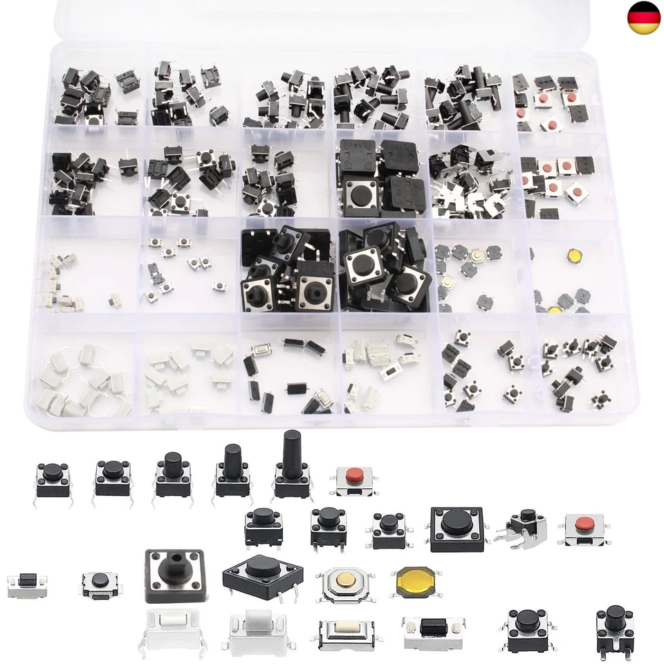 RUNCCIYUN RUNCCI-YUN Micro Switch 240 Pieces 24 Values Tactile Push Button Switch Micro