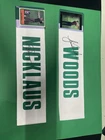 Tiger Woods And Jack Nicklaus Signed Caddy Tags W/ Letter Of Authentication