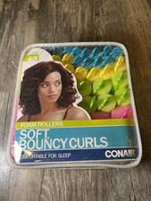 Conair Foam Rollers Soft Bouncy Curls Foam Hair Rollers, For Sleep, Neon, 48 Ct