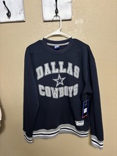 NWT Dallas Cowboys NFL Crewneck Sweatshirt Navy Blue Gray Mens Large Ultra Game