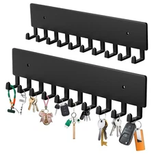 Key Holder Wall Mount with 10 Hooks - Rack Organizer for Entryway Kitchen