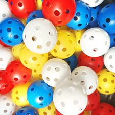 12 Pack Multicolor Plastic Golf Practice Balls 1.65&rdquo; Airflow Hollow Driving Ra