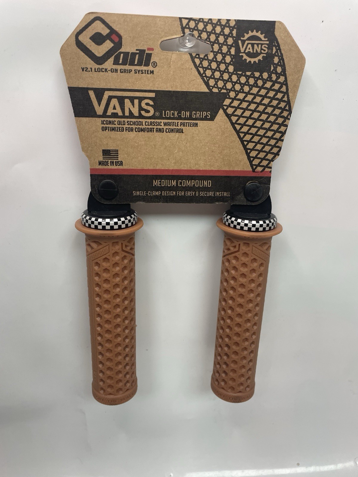 ODI Vans v2.1 Lock-On Grips - Gum - ATV/Mountain Bike/Watercraft 7/8&rdquo; Handlebars
