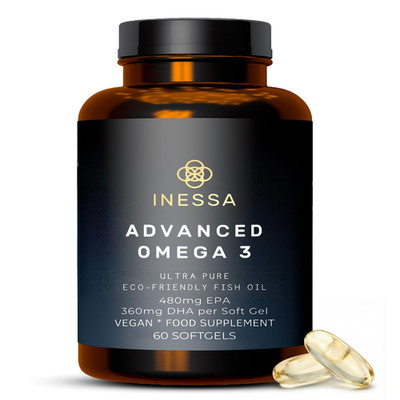 Inessa Omega 3 Fish Oil 1200Mg 480Mg Epa/360Mg Dha Per Capsule High Strength