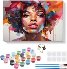 RICUVED DIY Beautiful Woman Paint by Numbers for Adults -Canvas Oil Painting Ki